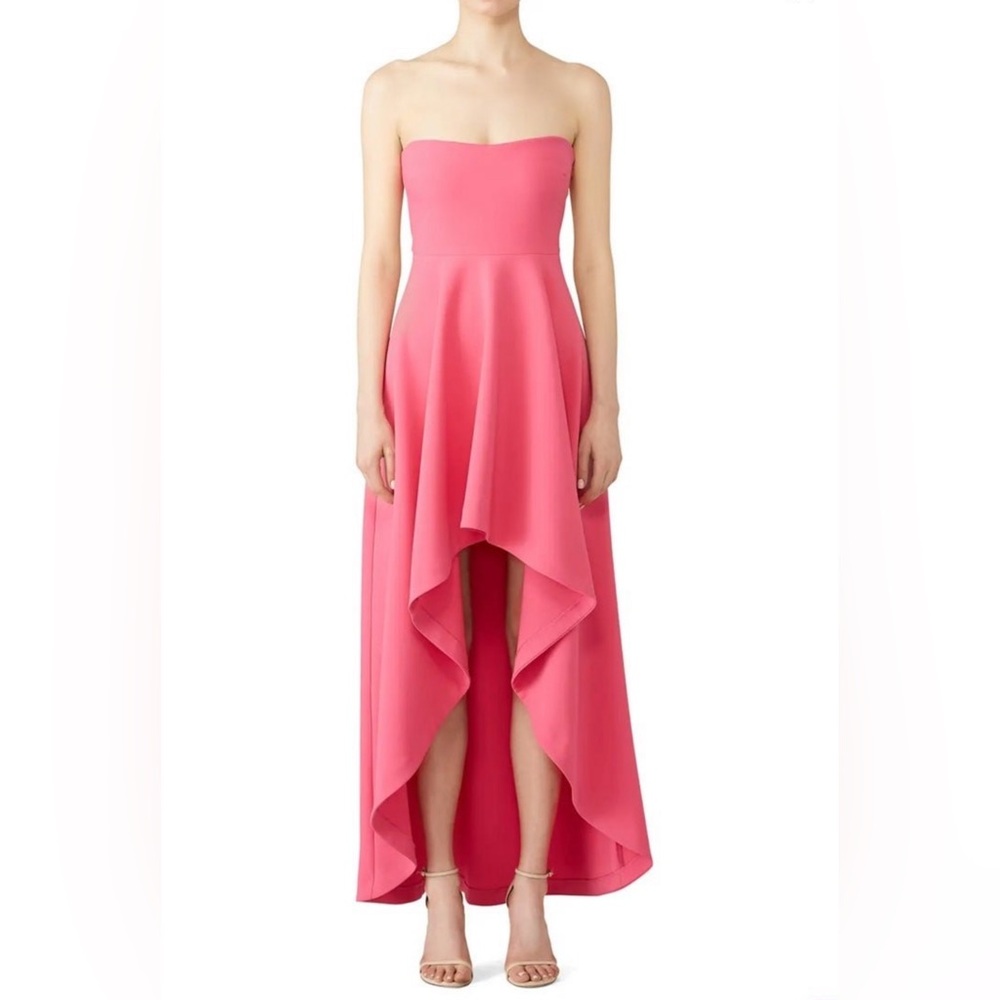 LIKELY // SIZE 8 // flambé pink lovelle high low dress // EUC// Retail $378